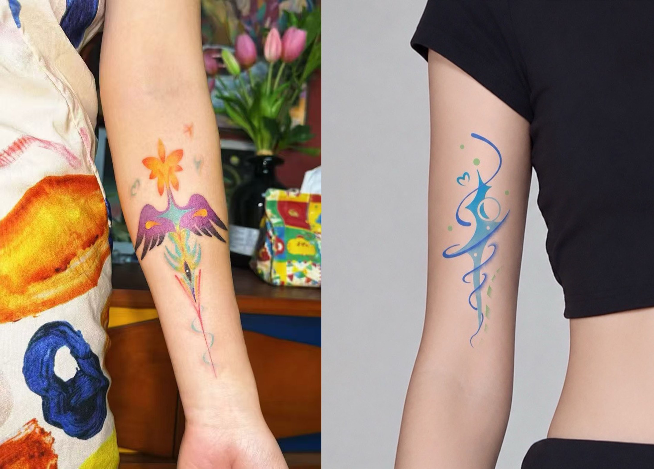 Tattoo works on skin by Ying Yang